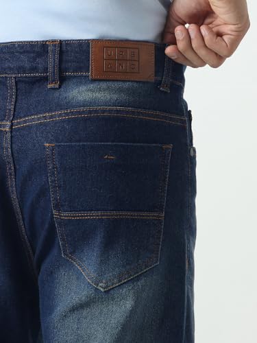 Image of Urbano Fashion Men's Straight Fit Heavy Washed Jeans Stretchable