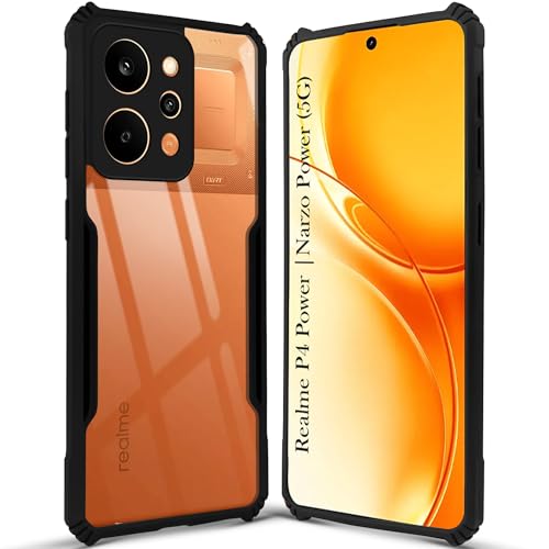 Image of Jkobi Hybrid Back Cover Case for Realme P4 Power 5G | Realme Narzo Power (Shockproof with Polycarbonate Clear Panel | Professional Black)
