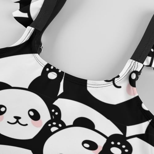 Image of Girls One Piece Swimsuit Lovely Cute Animals Ruffles Swimwear Bathing Suits 3-12 Years