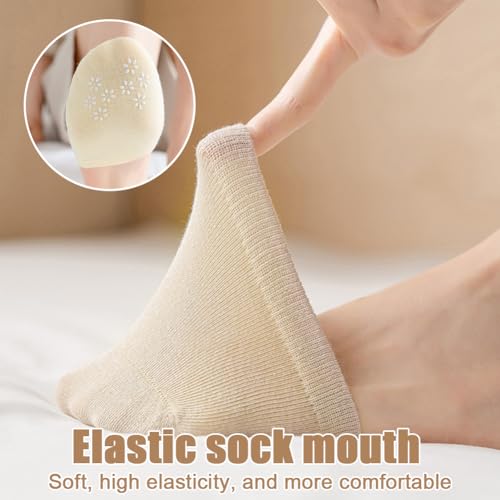 6 Pairs Women's No Show Toe Topper Socks for Mules- Invisible Non-Slip Grip Liners, Seamless & Breathable Half Socks for Sneakers, Flats, Heels, Loafers3