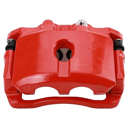 Image of TRQ Brake Pad & Rotor Kit Premium G-Coated Slotted X Drilled Performance Ceramic Compatible with 04-06 Cadillac 02-06 Chevrolet GMC