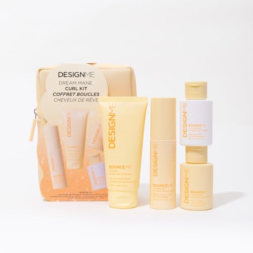 DESIGNME BOUNCE.ME Curl Kit | Holiday Gift| Curl Cream Curly Hair Shampoo & Conditioner Curl Gel | Defines Curls & Coils Hydrates Controls Frizz & Boosts Shine