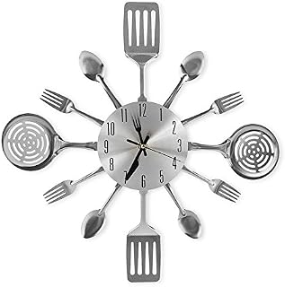CIGERA 16 Inch Large Kitchen Wall Clocks with Spoons and Forks,Great Home Decor