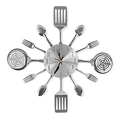 16 Inch Cutlery Kitchen Wall Clocks with Fork and Spoon Dial, Silent Clock Movement and Battery photo 16 Inch Cutlery Kitchen Wall Clocks with Fork and Spoon Dial, Silent Clock Movement and Battery