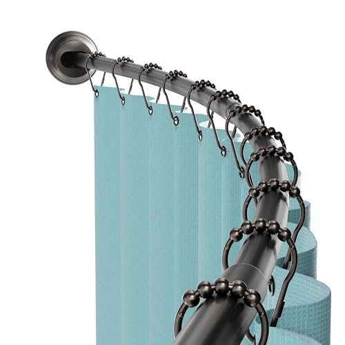 Zenna Home Rustproof Curved Shower Curtain Rod, No Drill Adjustable Curved Tension Shower Curtain...