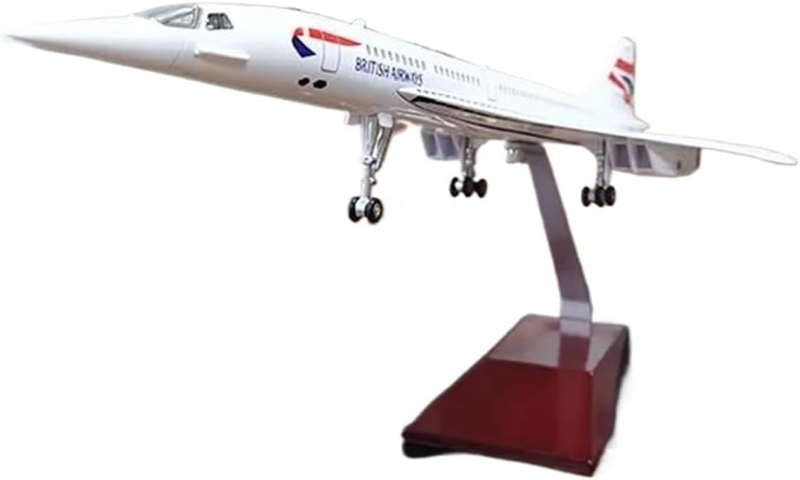 48CM for Dieacst Collectible Plane Concorde Air Force One Model Resin Airframe Aircraft Gift Scale Metal Airplane(White B)