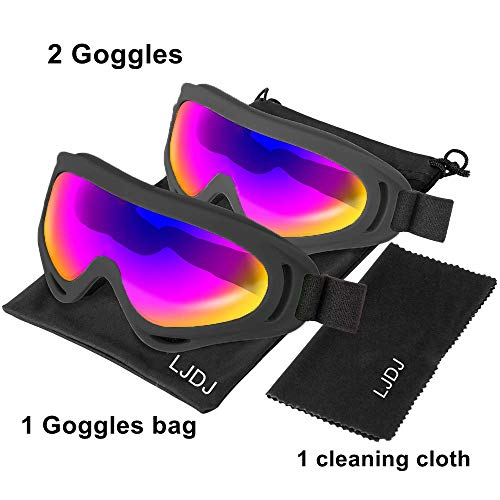 Ljdj Ski Goggles Pack Of 2 - Snowboard Motorcycle Goggles Glasses For Boys Girls Youth Men Women #TOP5