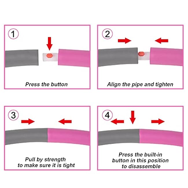 NEOWEEK 2lb Exercise Hoops for Adults, Adjustable Hoola Weighted Hoop, Detachable Section Soft Fitness Hoop for Weight Loss, Fat Burning, Home Gym Core Workout