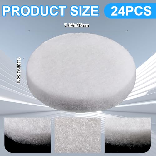 Image of Tranqun 24 Pcs Fine Filter Water Polishing Pad Compatible with Fluval Fx4, Fx5, Fx6 7 x 7 x 1.38 Inches White Filter Media Canister Aquarium Water Polishing Pads