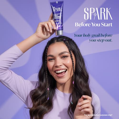Image of STIM Spark Instant Whitening Toothpaste | Instantly Whiter Looking Teeth | Whitening Toothpaste for Yellow Teeth | Enamel-Safe Colour Correcting Purple Tech | Oral Beauty Toothpaste