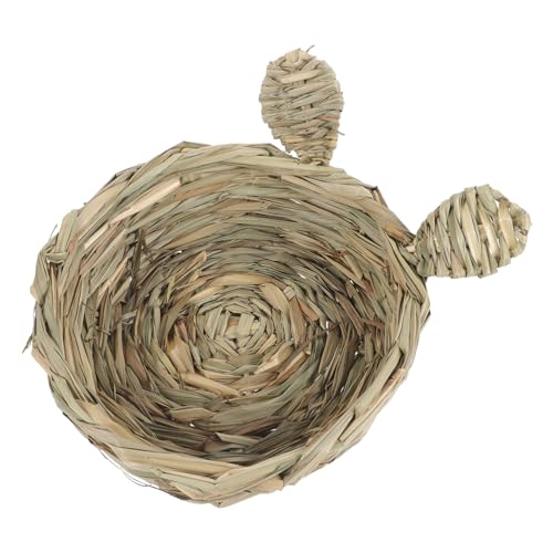 BELLIFFY Handwoven Grass Chewable Nest Pet Cage Sleeping Pad Natural Wear-resistant Round Opening Resting Supplies for Guinea Pigs Hamsters and Chinchillas