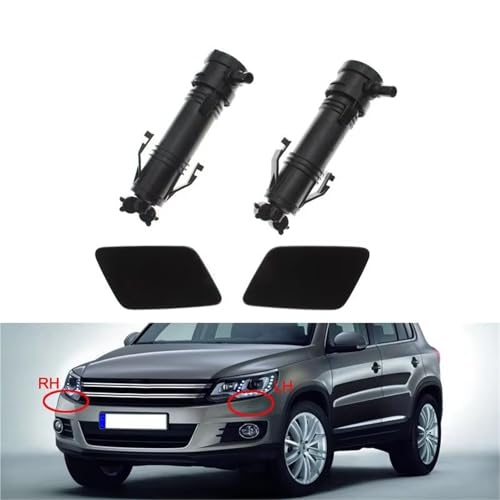 Kit lave-phares avant 5N0955103A avec buse et capuchon pour VW Tiguan 2011-2017