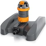 Brandson - Rasensprenger Viereckregner 3/4 Zoll – 6 Sprühmuster – für große Flächen - Einstellbare Sprühhöhe - Oszillation Funktion 360 Grad – Garten Rasensprinkler