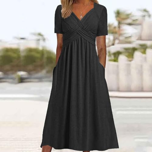 Robe longue décontractée manches courtes style simple et confortable - 2