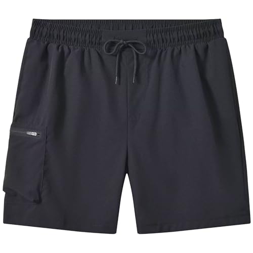 Sinzelimin Men's Beach Shorts Fashion Quick-Drying Swim Trunks Board Shorts Lace up Elastic Waist Track and Field Sport Pants