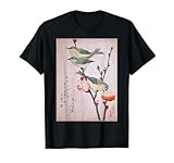 Japanese Art Birds on Peach Tree Blossom Japanese Woodblock