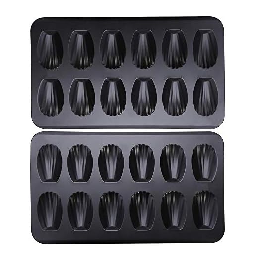 YumAssist 2 Pack Nonstick Madeleine Pan, 12-cup Heavy Duty Shell Shape Baking Cake Mold Pan.