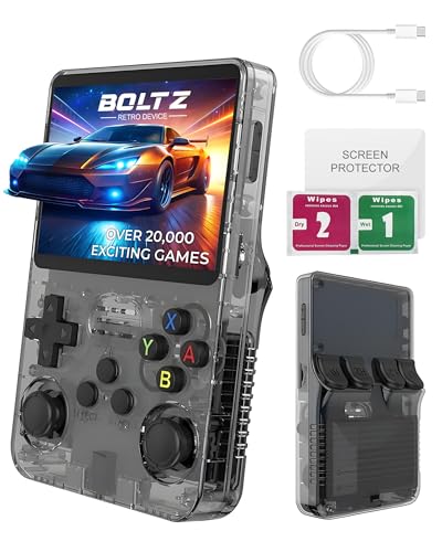 Boltz Retro Handheld Game Console with 20,503 Built-in Games, 3.75' IPS Screen Portable Retro Gaming Console RK3326 Quad-Core Emulator System, Dual Joystick Handheld Gaming Device with 3500mAh Battery