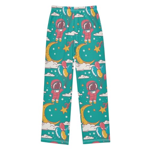 Cute Fox Astronauts Balloon Boys Pants for Kids Jogger Pants with Pockets S-XL