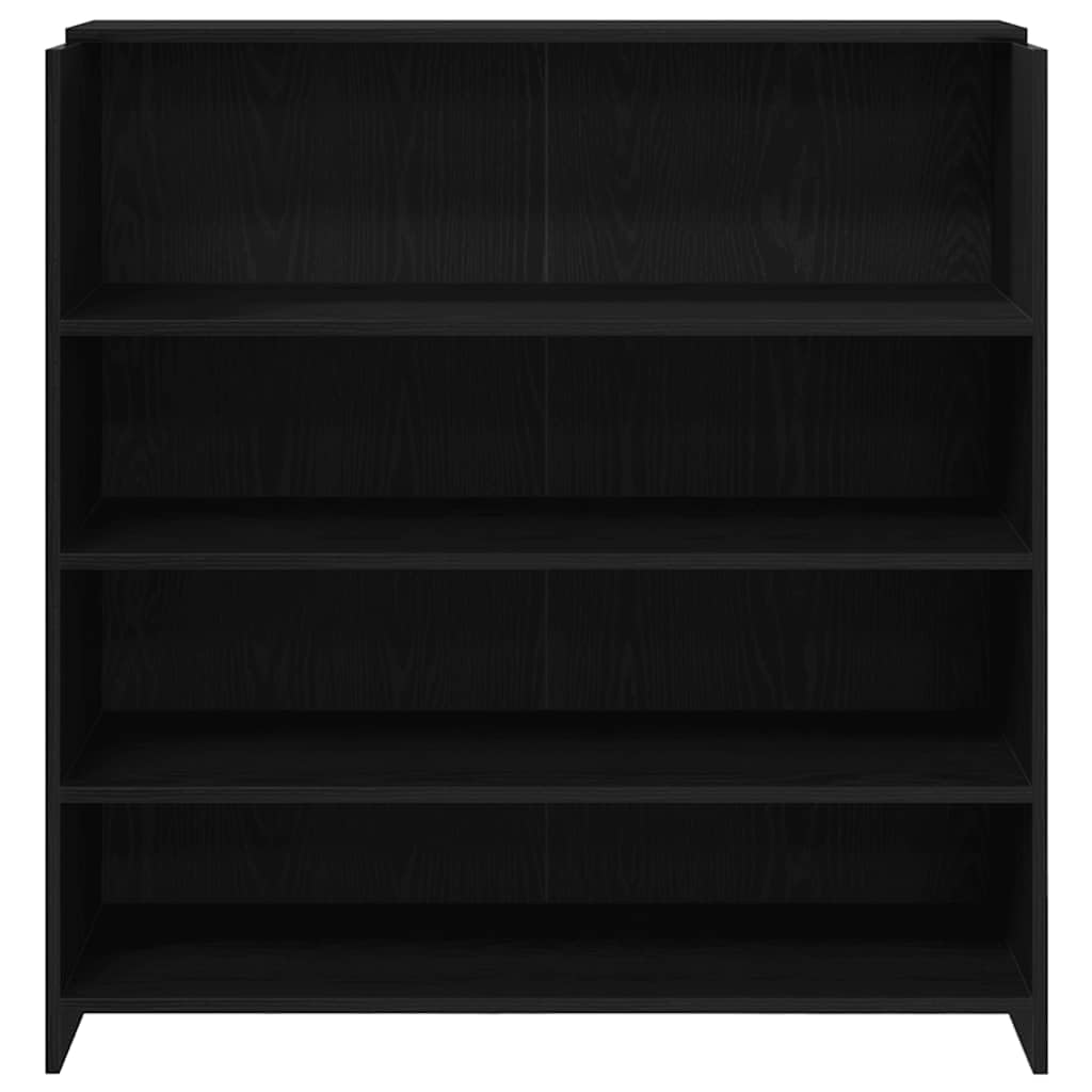 Empfangstheke aus schwarzer Eiche, 100 x 50 x 103,5 cm, mit integrierter Struktur und Regalen, vielseitiges Design für Büros, Lobbys und Kliniken