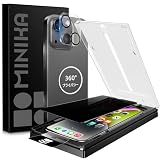 MINIKA 【秒で貼り付け】360度 見えないフィルム 用の iPhone 14 plus ガラスフィルム 覗き見防止 用の i Phone 14plus 覗き見防止フィルム 上下 左右 見えない 用の いPhone14plus フィルム のぞき見防止 360° 全方向 用の アイフォン14プラス 保護フィルム プライバシー 360 【用の iPhone14plus カメラフィルム 付き】 一体式ガイド枠付き 自動除塵
