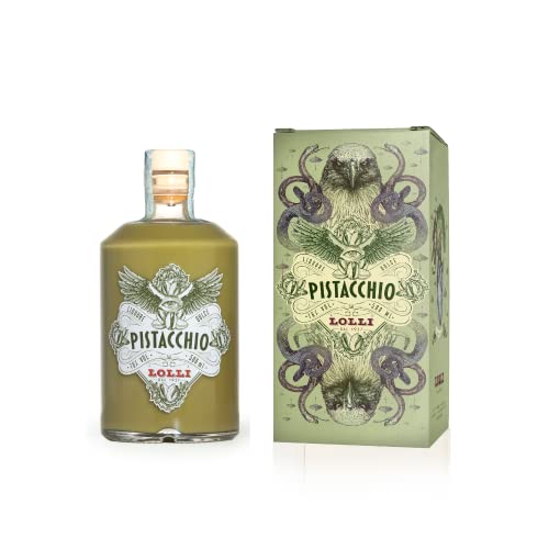 LOLLI Liquore al pistacchio, Liquore artigianale, bottiglia limited edition in astuccio serigrafato, 500 ml. 16% vol.