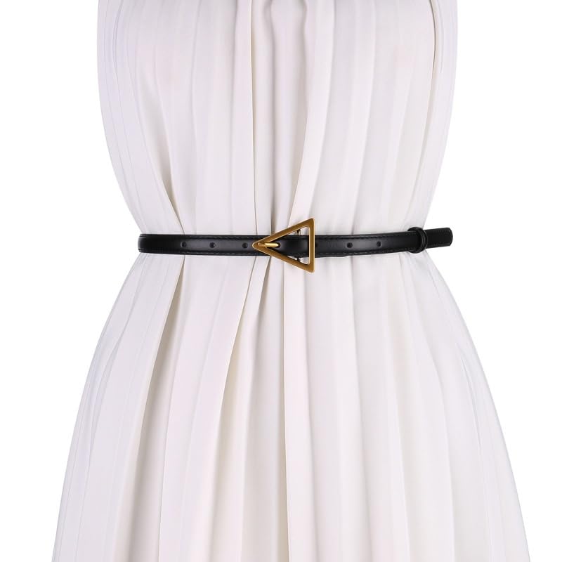 HBJWOV Thin Waistband Women's Decorative Suit Jacket With Dress Sweater Waist Up Coat Cowhide Small Belt(D)2