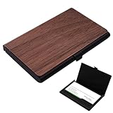 Junhonze Visitenkartenetui Holz - Visitenkartenhalter - Visitenkarten Aufbewahrung, Geeignet Zur Aufbewahrung Von Visitenkarten, Bankkarten, Kreditkarten Und Anderen Karten, Unisex