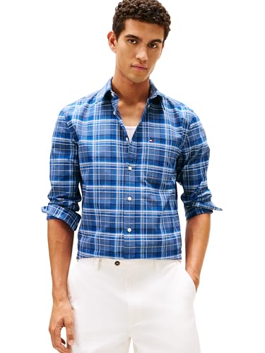 Image of Tommy Hilfiger Men's Long Sleeve Oxford Shirts in Regular Fit, Men's Button Down Shirts, Also Available in Big and Tall