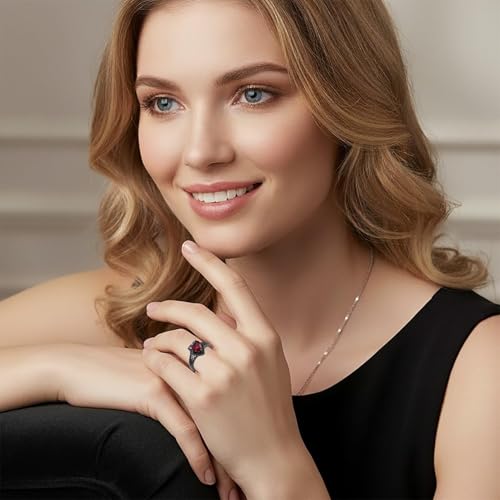 Dorunmo Personalized Gothic Skeleton Heart Ring Custom Engraving Halloween Rings for Women Men Black/Silver/Rose Gold Plated Engagement Promise Ring Skeleton Hand Holding Heart Jewelry Gift2