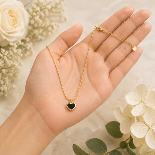 Image of RIDHVEE Anti-Tarnish Gold Plated Pendant Necklace for Women & Girls | Skin Friendly Lightweight Fashion Jewellery | Elegant Minimalist Chain Necklace & Gifting