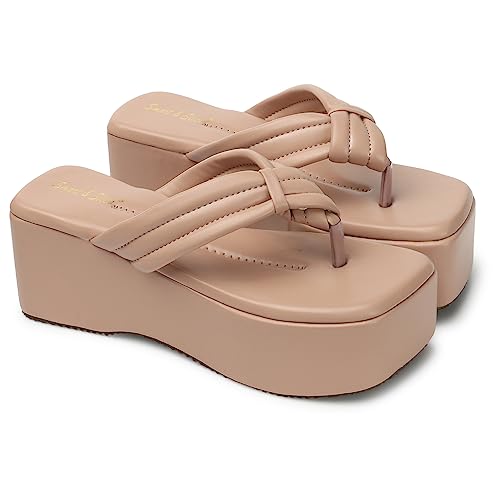 Image of Smart & Sleek Crossover-Strap Platform Heels Sandal for Women & Girls-F9