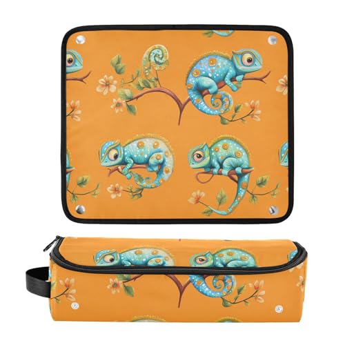 Bolsa de viaje para herramientas de cabello heat resistant mat grande para planchas y rizadores color naranja miniatura 3
