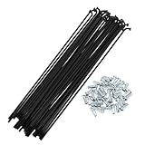A ABSOPRO Bicycle Spokes 12G 205mm Length Bike Wheel Spokes Carbon Steel Black 1 Set