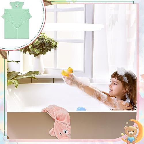 Image of Xtinmee 4 Pcs Hooded Bath Towels with Bear Ears, 28x47 inch,Vivid Color