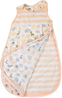 Snoozebag Baby Sleeping Bag Hot Weather Summer 0.5 Tog Jungle Fun Grey Design 100% Cotton Unisex Nursery Multi-Coloured Side Zip (6-18 Months)
