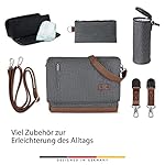 ABC Design Wickeltasche Urban - Crossbody Bag mit Baby Zubehör – Messenger Bag - großes Hauptfach - breiten Schultergurt - Polyester - Farbe: asphalt