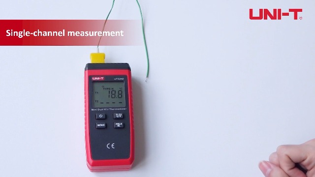 UNI-T UT320D Digital Thermometer Mini Dual Thermocouple Type K J