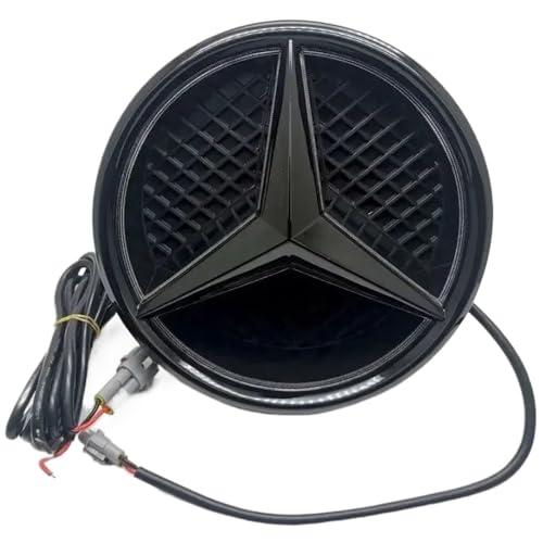 Illuminated Front Grilled Emblem Logo Compatible with W166 X205 GLS350 400 500 550 AMG GLS63 Available in White Blue Red Light(Black)