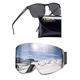 CARFIA Skibrille Herren & Polarisierte Sonnenbrille AV705G02+CA522506