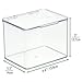 mDesign Small Plastic Home Office Storage Organizer Box Containers w/Hinged Lid for Desktops - Holds Pens, Pencils, Sticky Notes, Highlighters, Staples, Supplies - Lumiere Collection - 6 Pack - Clear