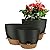 UUBEMM Self Watering Planters with Drainage Holes, Set of 3 Plastic Plant Pots with Deep Reservoir for Indoor Outdoor Garden Flowers Plants,10+9+8 Inch (Black)