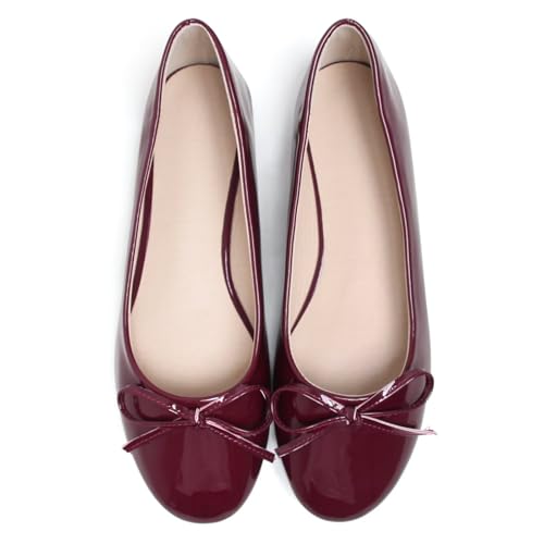 Image of TN TANGNEST Women's Velvet Flats Round Toe Ballet Shoes | Elegant Bowknot Flats Comfortable Casual Slip On Flats for Work