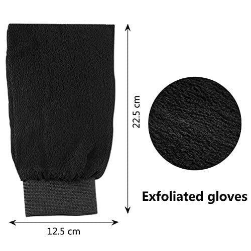 Tanning Mitt Applicator Tan Mitt Applicator Kit 5 In 1 with Exfoliating Glove, Tanning Back Lotion Applicators for Back, Face Mitt and 2 Kinds of Gloves Tanner Mitt Tools (Black)