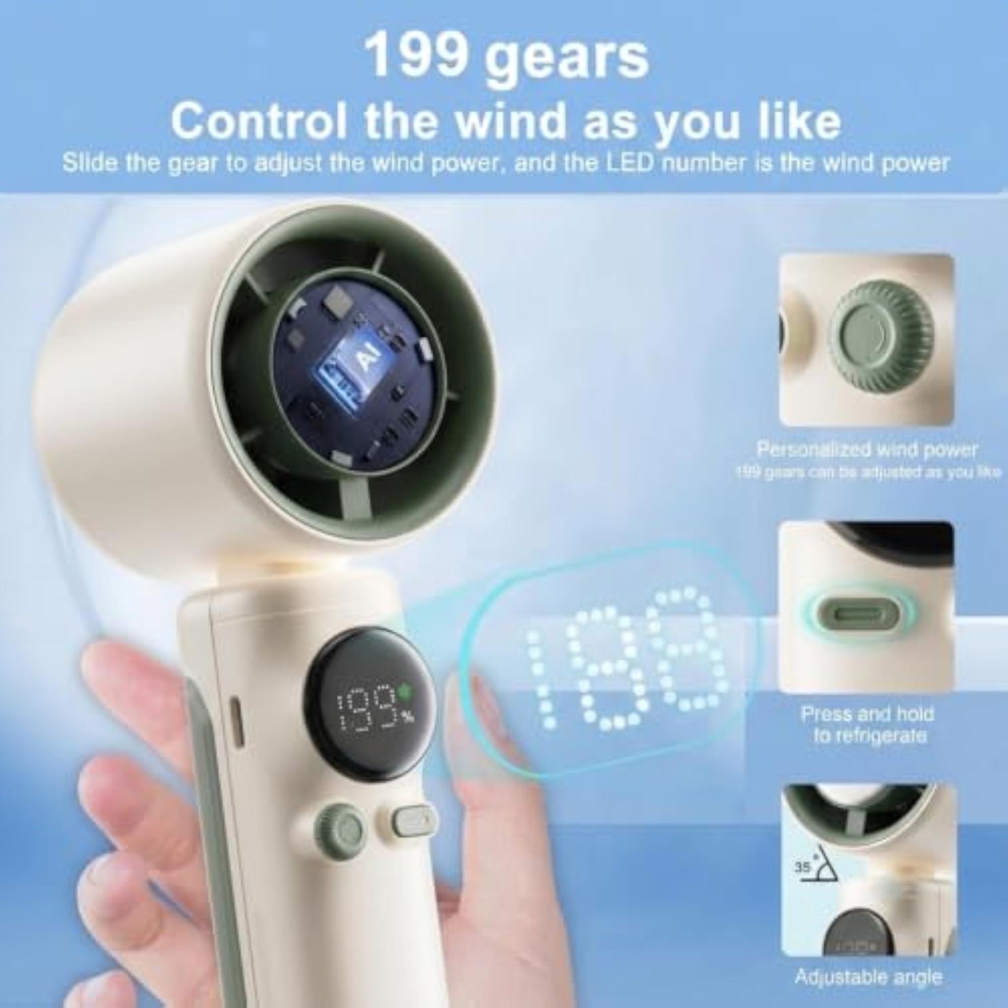 Portable Mini Fan with IceTouch Technology