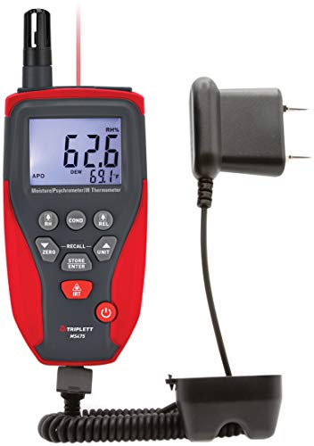 Triplett MS475 - Medidor de humedad, psicrómetro, termómetro IR con sonda de humedad/temperatura integrada