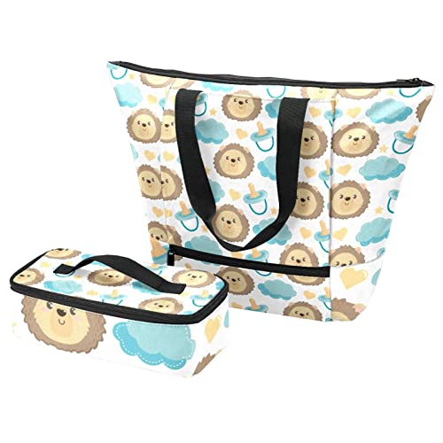 Sac fourre-tout poisson koï rouge et vert avec sacs isolants multicolores