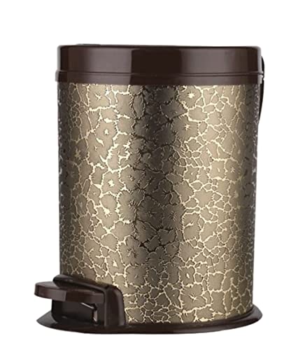 Contenedor De Basura Para Sala Bote De Basura Redondo Para Baño, Cubo De Basura Con Pedal De Acero Duradero, Cubos Dobles Con Escalón De Cierre Suave Cubo de Basura Ligero y Resistente(C,8l/2.1gallon)