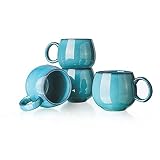HENXFEN LEAD Large Coffee Mugs Set of 4-20 Oz Ceramic Jumbo Mugs with Handle for Latte, Cereal, Tea,