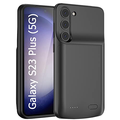 Battery Case For Galaxy S23 Plus, [4800Mah] Slim Portable Protective Fast Charging Case Backup Power Bank Charger Case Battery Pack Compatible With Samsung Galaxy S23 Plus-6.6 Inch-Black #TOP3